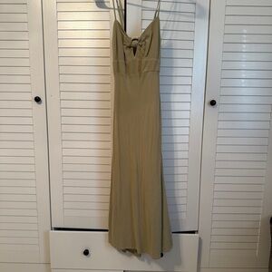 Abercrombie & Fitch Tan Spaghetti Strap Maxi Dress